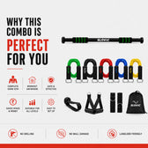 Complete Home Gym Starter 100 Kg No-Screw Bar + 5–45kg Resistance Tubes