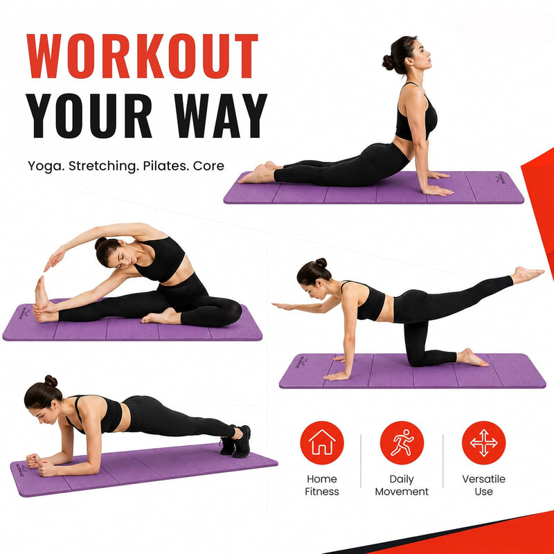 6 MM Foldable TPE Yoga Mat | Anti-Slip Exercise Mat