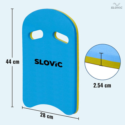 Kickboard – EVA Foam, U‑Shape | Unisex, Lightweight, Buoyant (Blue/Yellow)