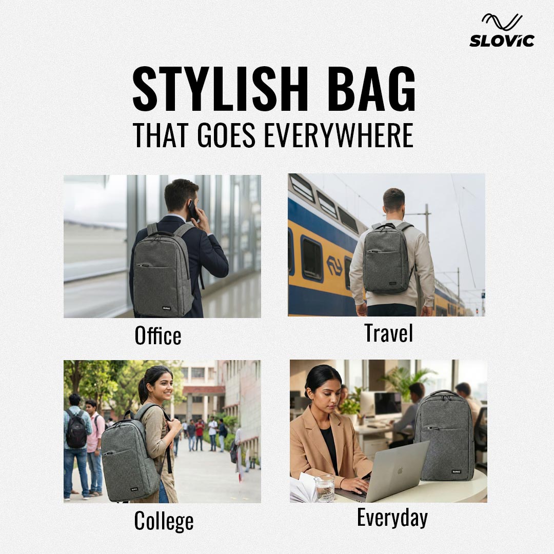 SLOVIC Grey Laptop Bag - 25 LTR