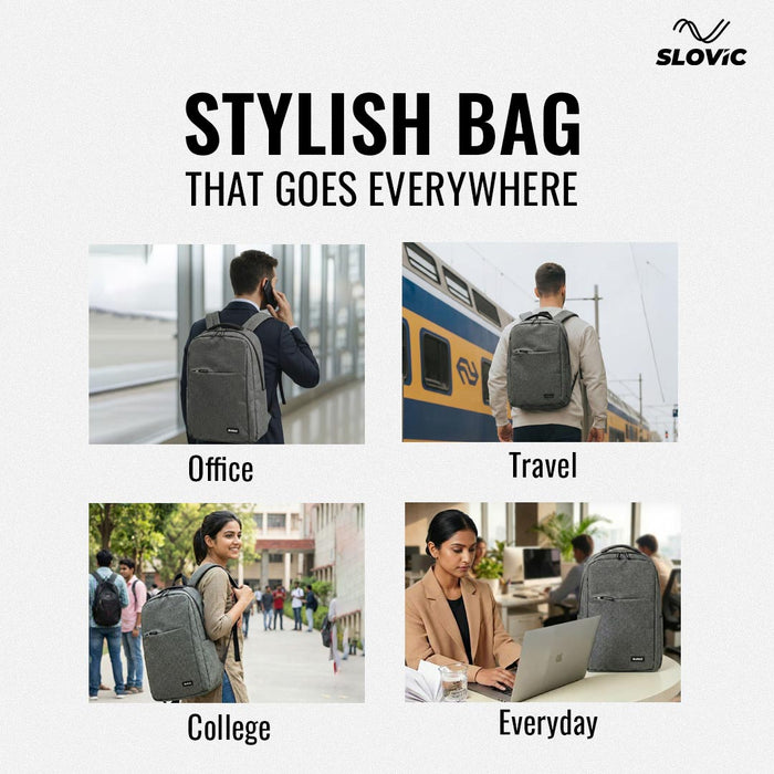 SLOVIC Grey Laptop Bag - 25 LTR