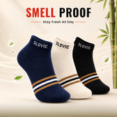Men's Socks - Set of 3 - Bamboo Fabric - Comfortable Everyday Socks - Multicolour