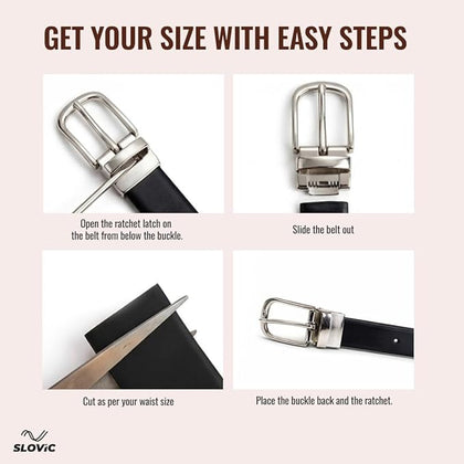 2-in-1 Reversible Leather Belt for Women