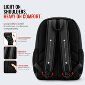 Laptop Bag for Men & Women 22 LTR - PU Leather Finish Backpack Bag - Black