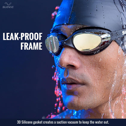 Swimming Combo – Goggles & Silicone Cap, Anti‑Fog, UV Protection, Universal Fit (Black)