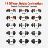Adjustable Dumbbell Set for Home Gym 15 Weight Combinations