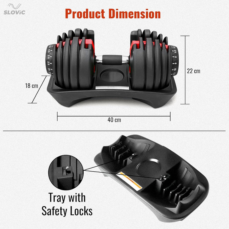 Adjustable Dumbbell Set for Home Gym 15 Weight Combinations
