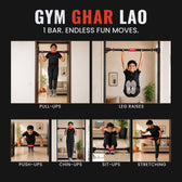 200 kg Adjustable No Screw Pull Up Bar - Kids