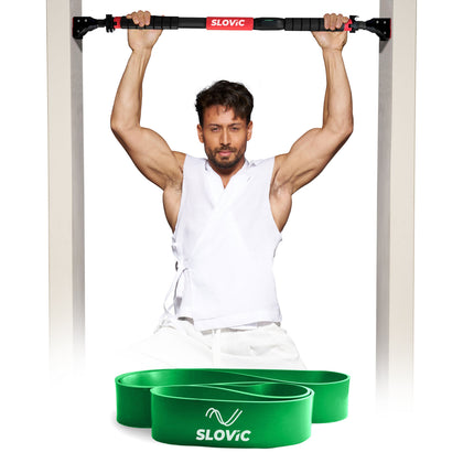 200 KG Pull Up Bar + 40–60 KG Resistance Band Combo (Green Band)