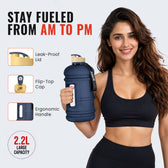 2.2L Water Gallon - Drink Reminder Marks - Blue