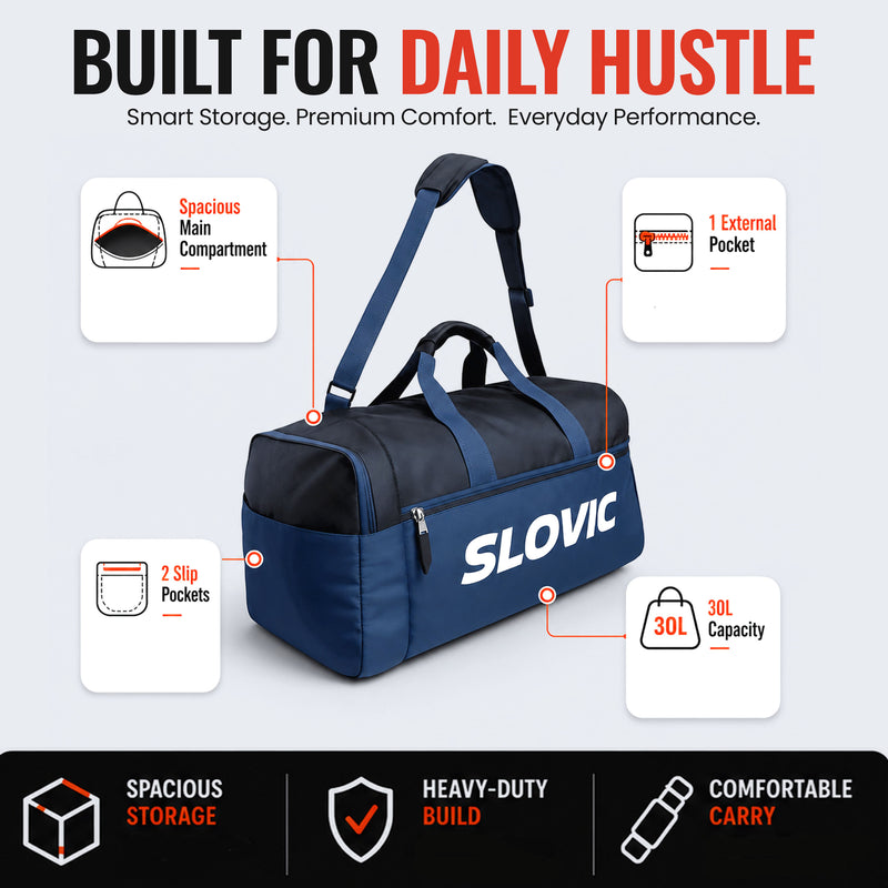 Duffle Spacious, Lightweight & Durable Bag for Gym & Travel - 30L