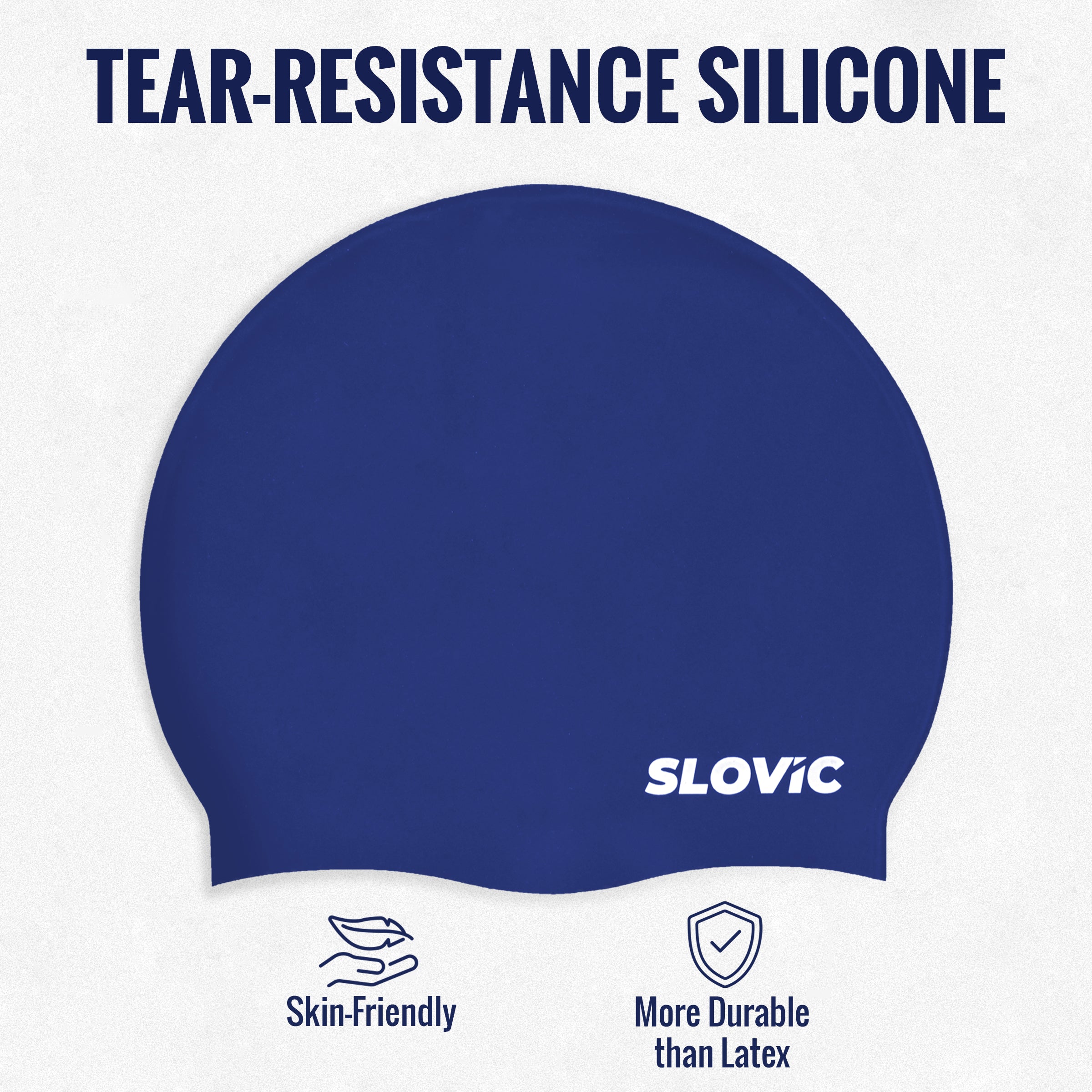 Swimming Cap – Silicone, Leakproof, Tear‑Resistant, Free | Unisex | Navy Blue