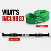 100 kg - Pull Up Bar + 40–60 KG Resistance Band Combo (Green Band)