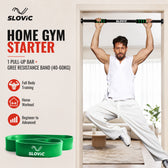 100 kg - Pull Up Bar + 40–60 KG Resistance Band Combo (Green Band)