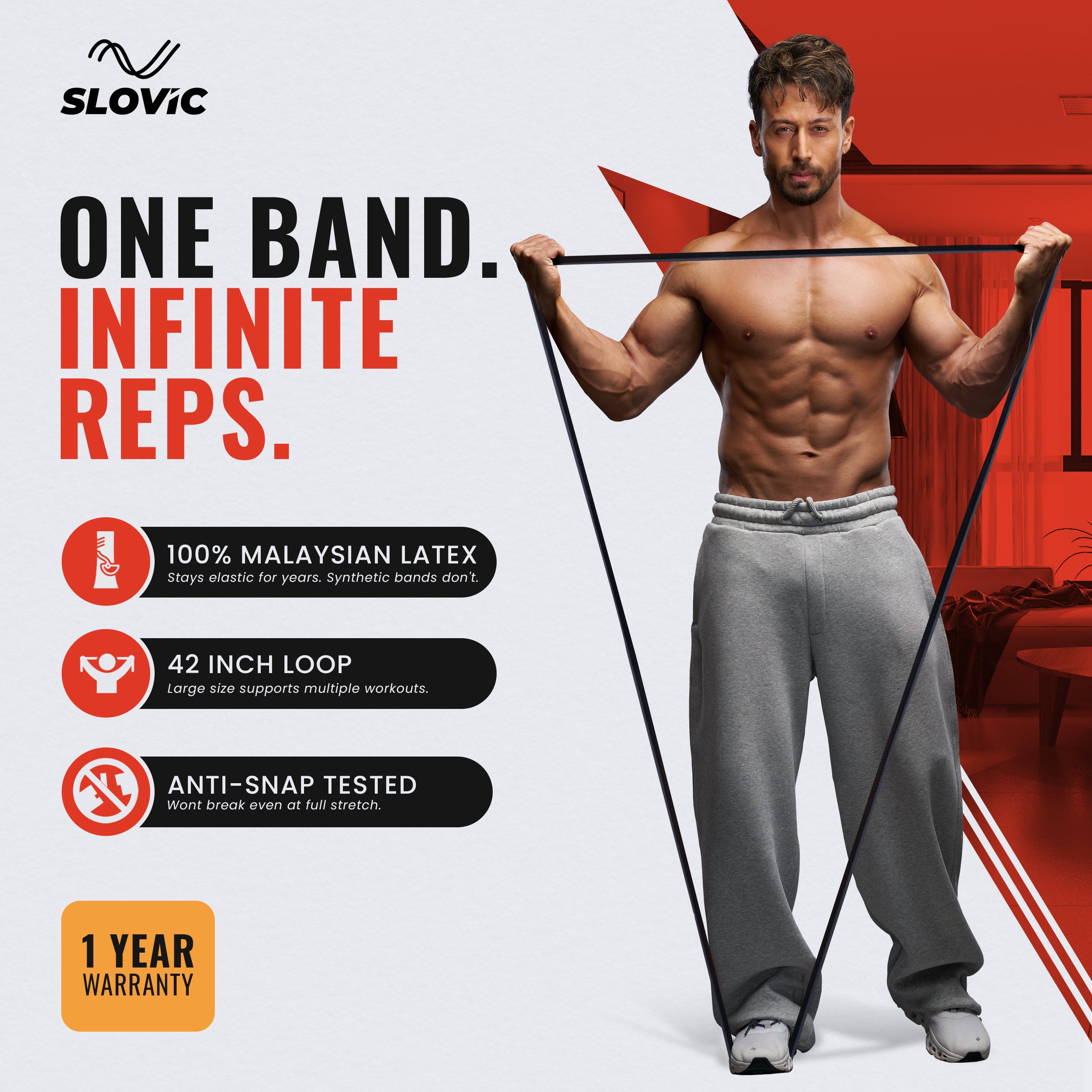15–30 kg Resistance Band (Medium) | Heavy-Duty Natural Latex Band