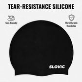 Swimming Cap for Men – Silicone, Leakproof, Tear‑Resistant, Free Size (Black)