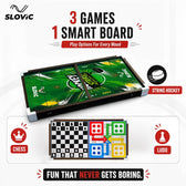 3 in 1 String Hockey Board Game | Chess, Ludo & Sling Puck Game for Kids