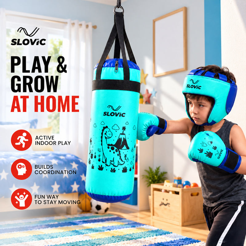 Kids Boxing Kit & Set - Punching Bag, Boxing Gloves & Head Gear