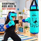 Kids Boxing Kit & Set - Punching Bag, Boxing Gloves & Head Gear