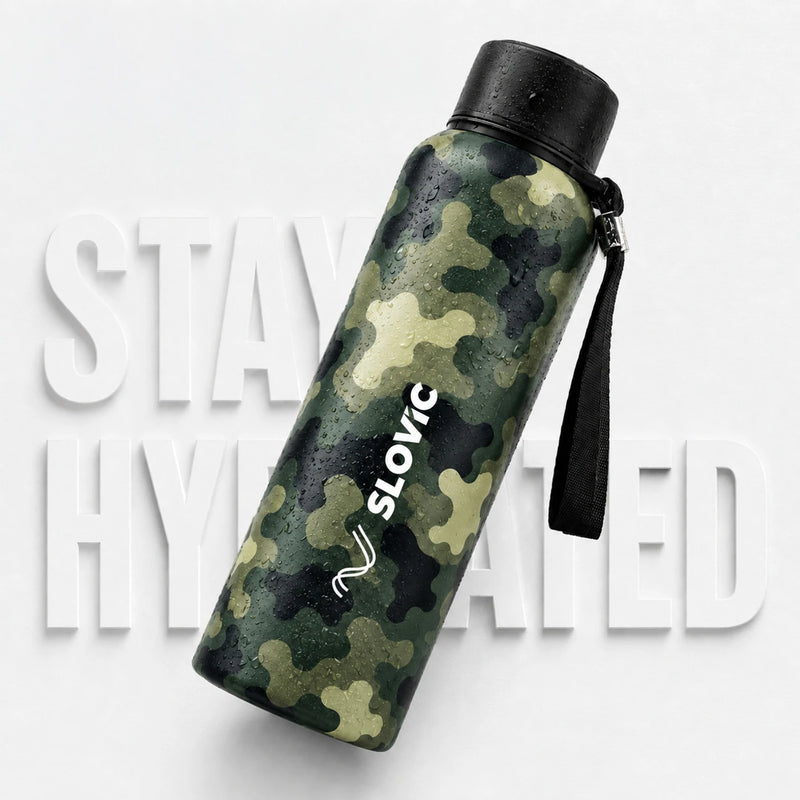 Camouflage Steel Flask Bottle 750ml - Multicolour - Travel & Daily Use