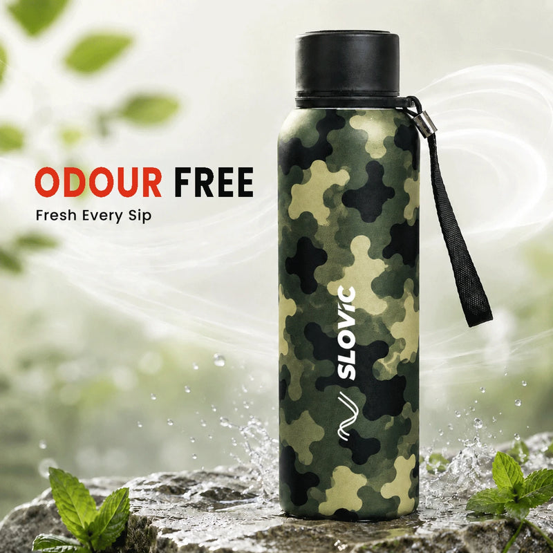Camouflage Steel Flask Bottle 750ml - Multicolour - Travel & Daily Use