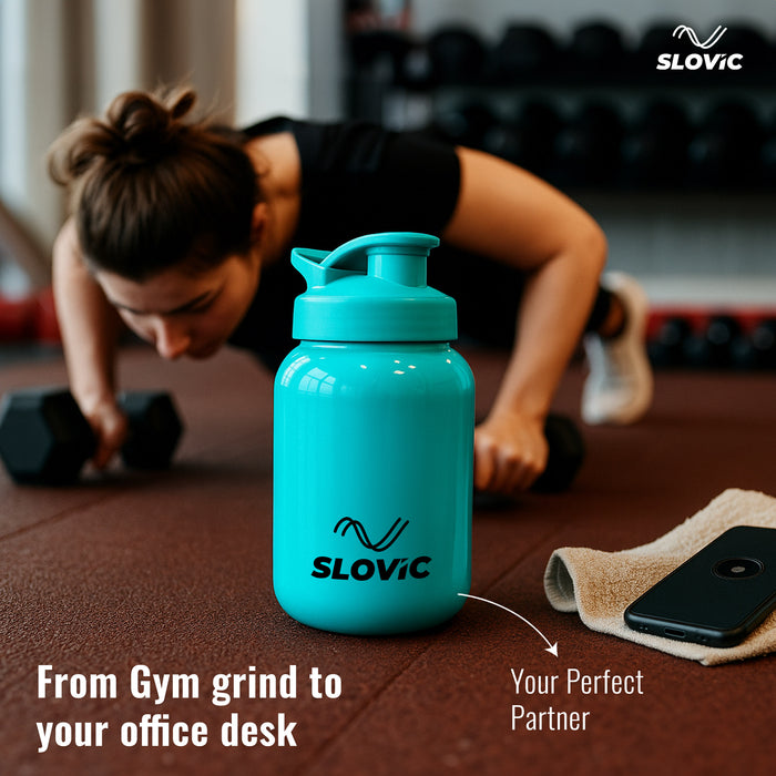 Slovic Water Bottle with Sipper Cap -600 ML