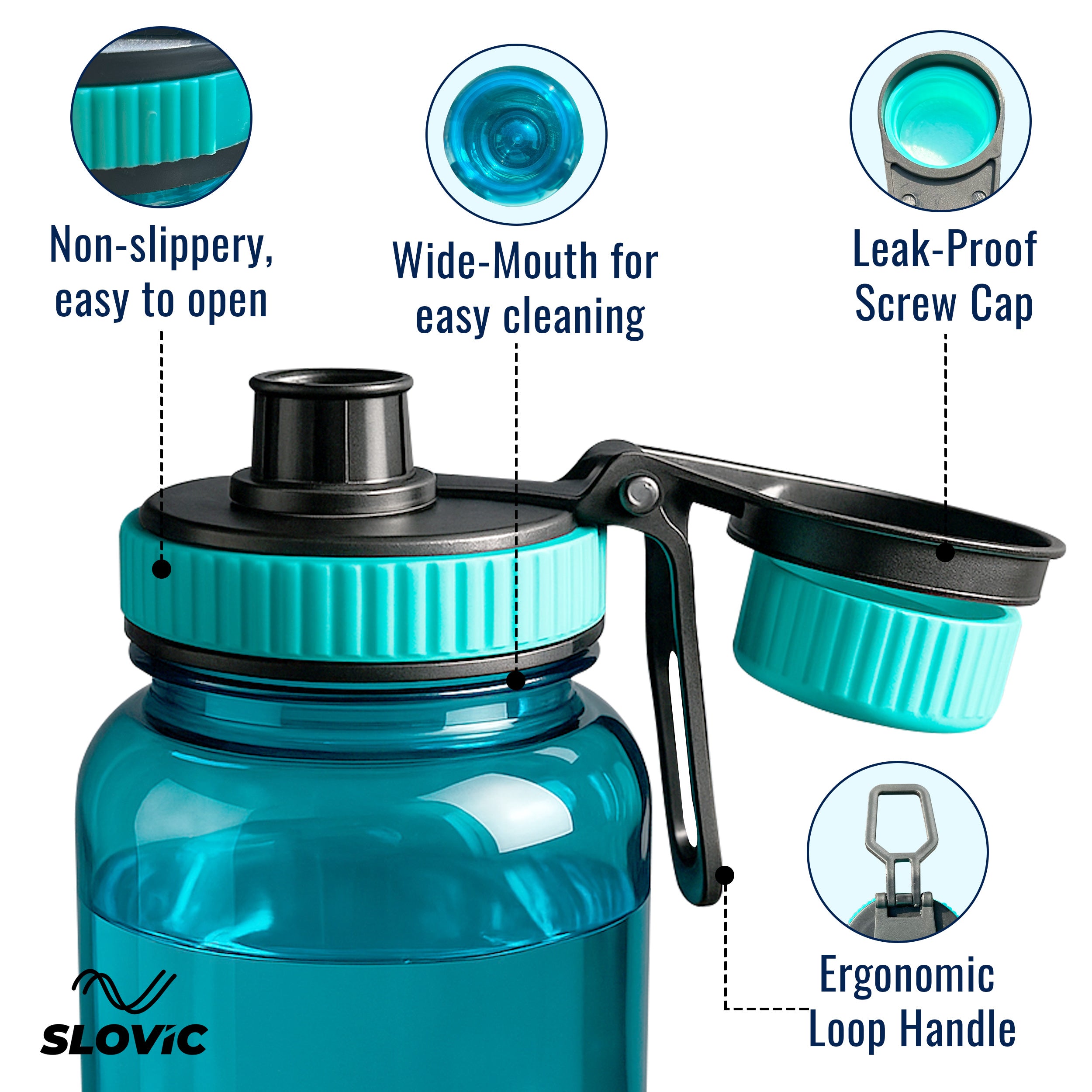600ml Water Bottle | Leakproof Screw Cap