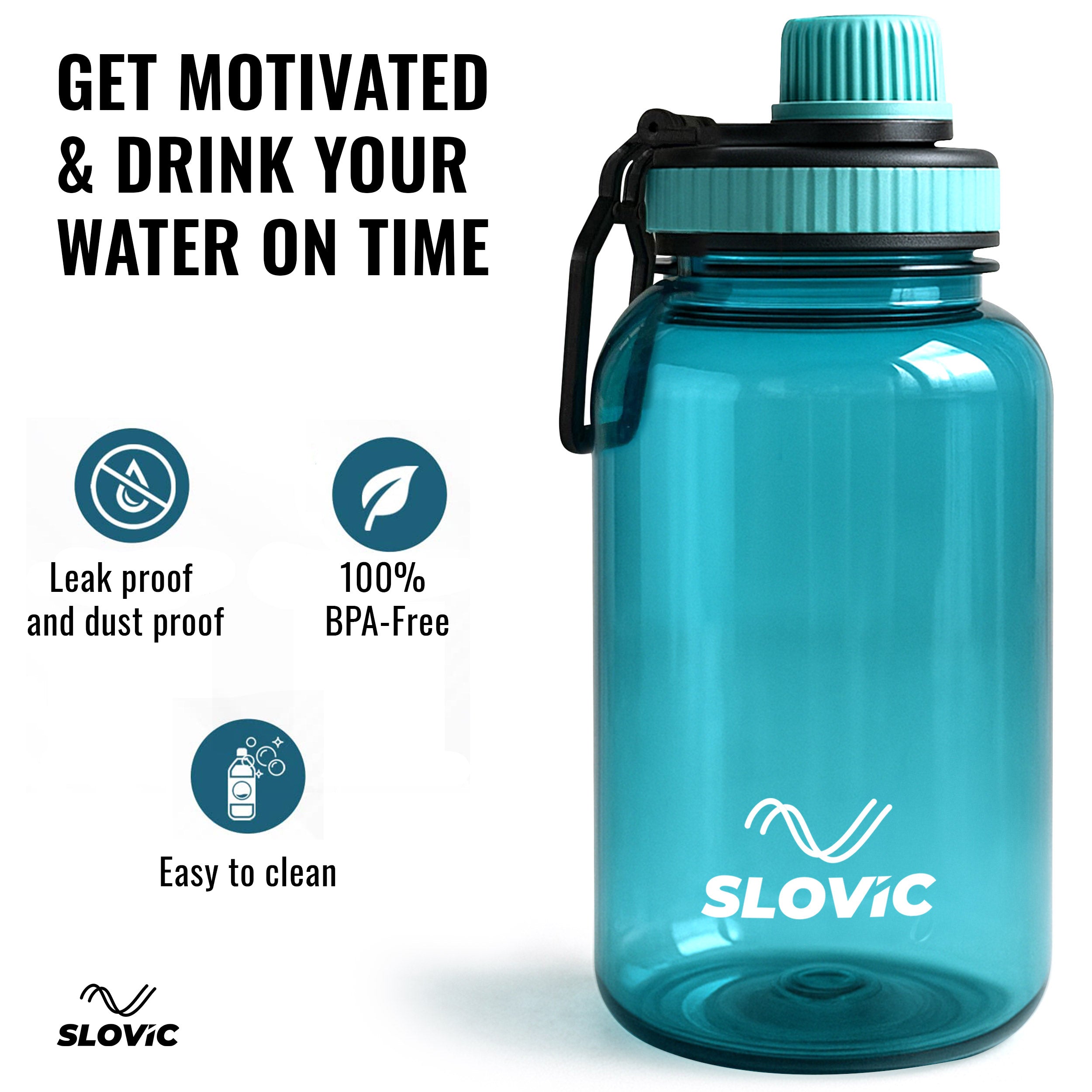 600ml Water Bottle | Leakproof Screw Cap