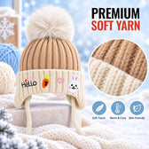 CozyCub Beige Winter Cap for Kids