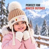 CozyCub Beige Winter Cap for Kids