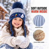 CozyCub Denim Blue Winter Cap for Kids