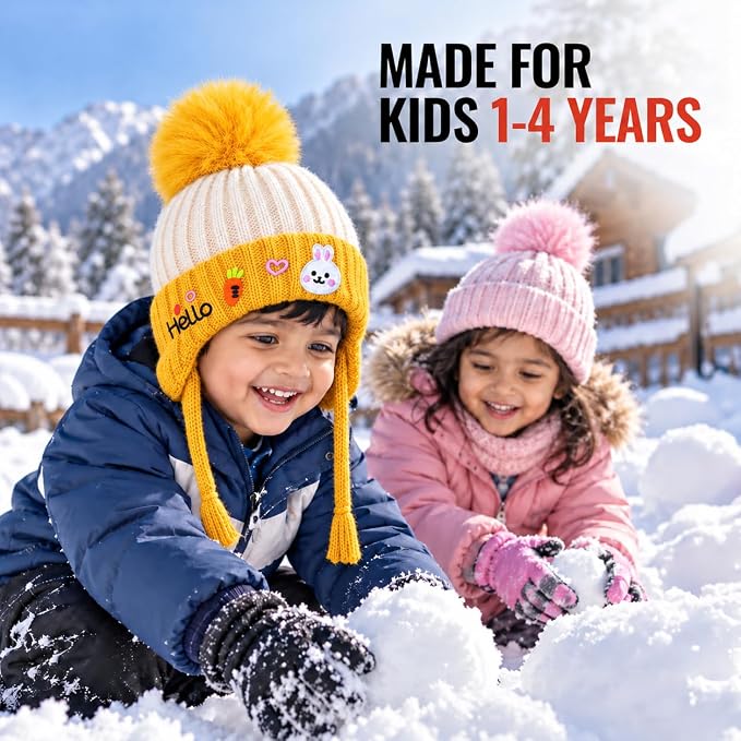 CozyCub Orange Winter Cap for Kids