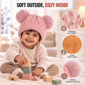 CozyPearl Kids Winter Cap for Girls - Pink