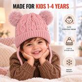 CozyPearl Kids Winter Cap for Girls - Pink