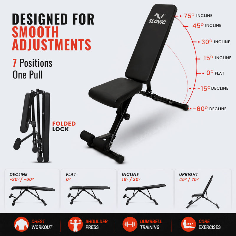 Adjustable Gym Bench for Home Workout | Up to 500 KG Capacity