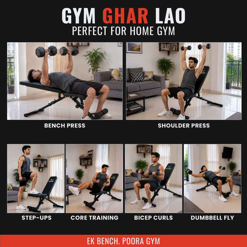 Adjustable Gym Bench for Home Workout | Up to 500 KG Capacity