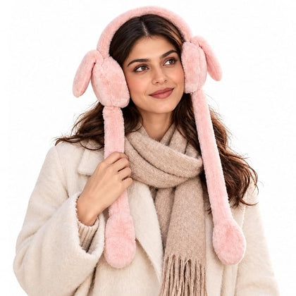 Pink Bunny Earmuffs for Girls & Women