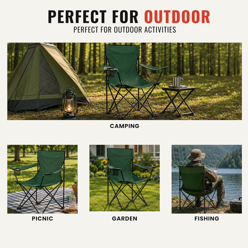 Camping Chair - Portable Folding Chair for Camping, Picnic & Outdoor