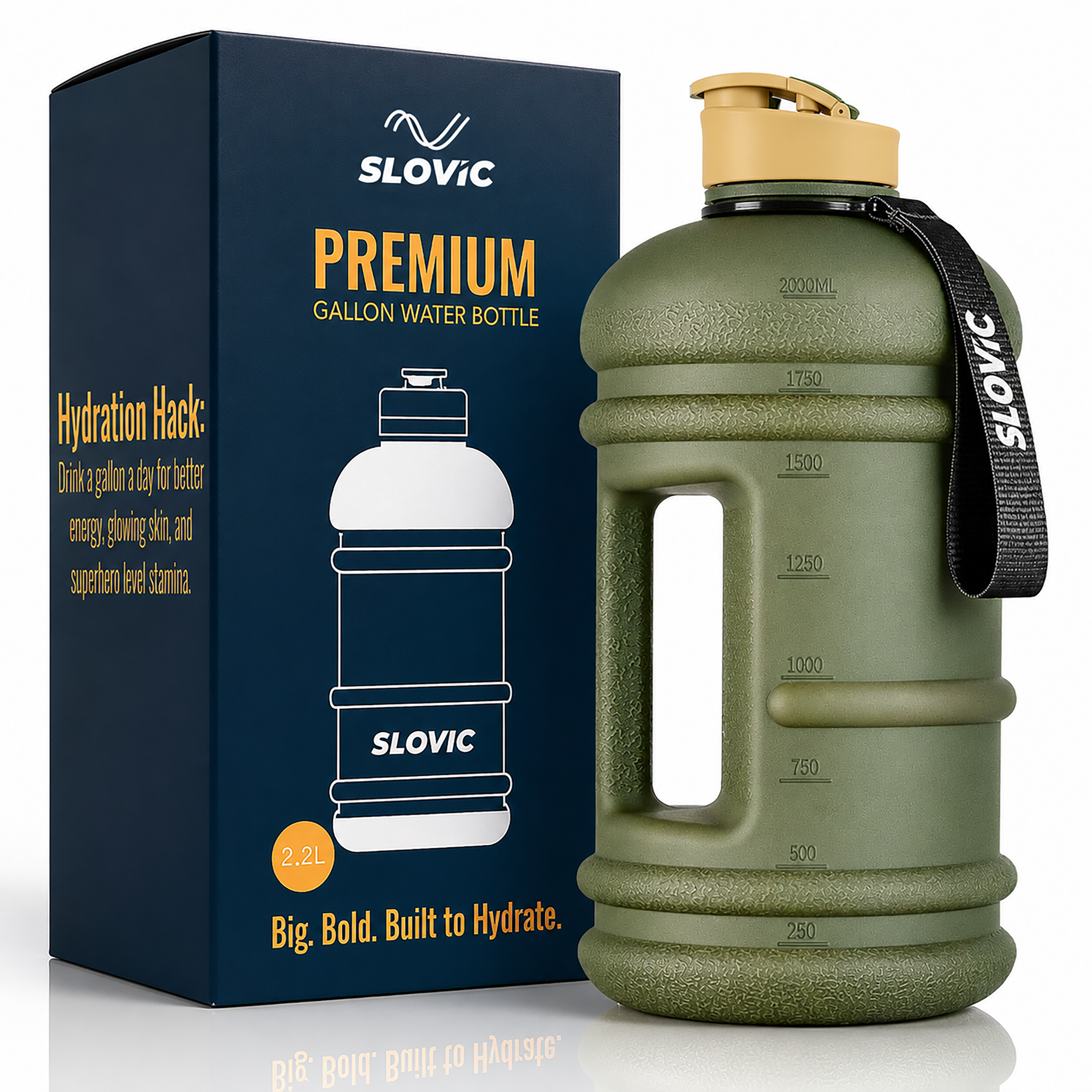 2.2L Gallon Bottle - Motivational Time Marks