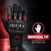 Biker Gloves for Men - Black