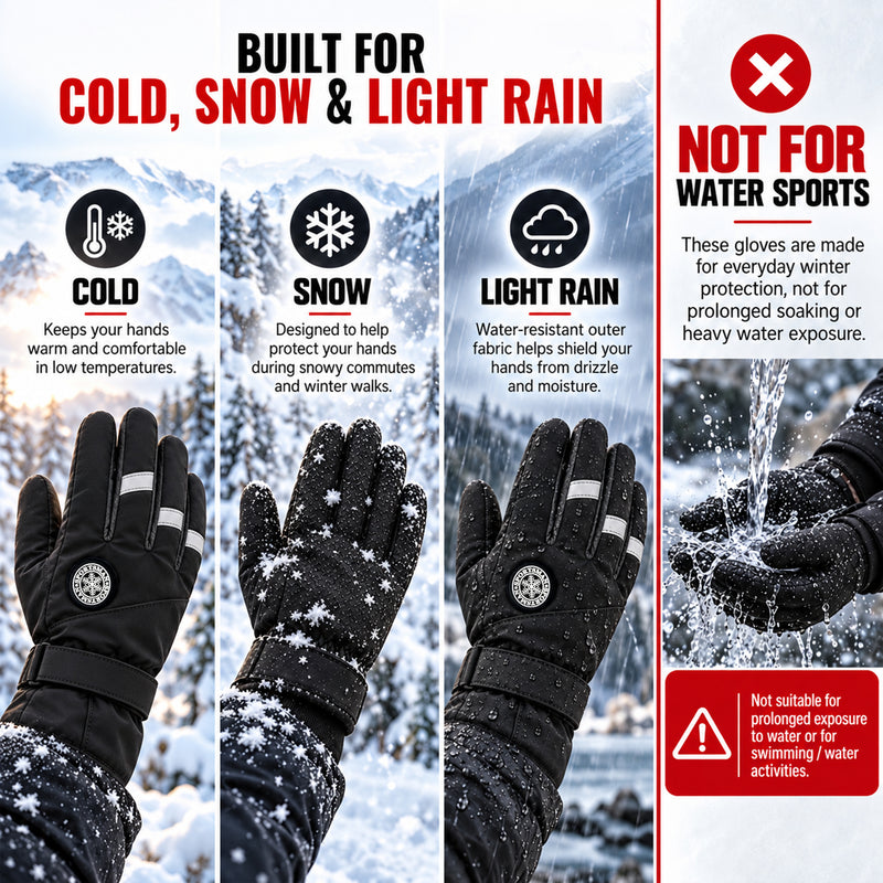 IceShield Winter Gloves - White - Cold Weather Wear