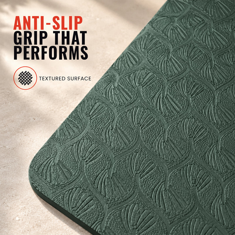 EVA Yoga Mat [6mm] with Strap - Olive Green - Yoga, Exercise & Home Workout