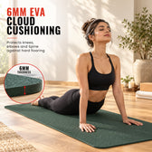 EVA Yoga Mat [6mm] with Strap - Olive Green - Yoga, Exercise & Home Workout