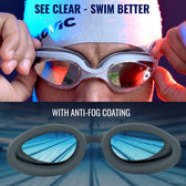 Swimming Combo – Goggles & Pattern Silicone Cap, Anti‑Fog, UV Protection