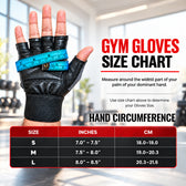 Leather Gym Gloves for Men & Women - Grey with Patch - Weight Training & Workout