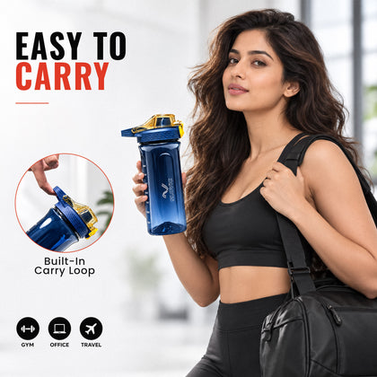 Hydro Water Bottle 700ml - Blue - Lightweight Bottle for Gym, Sports & Daily