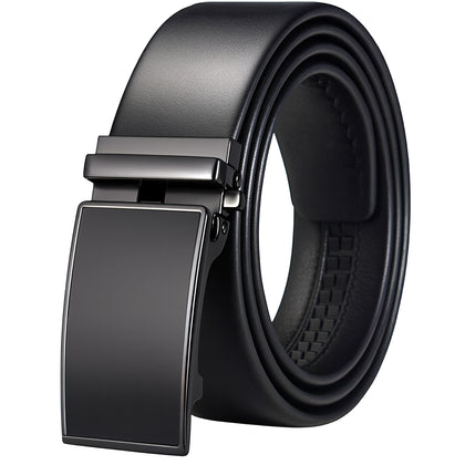 Leather Men Belts with Auto Lock