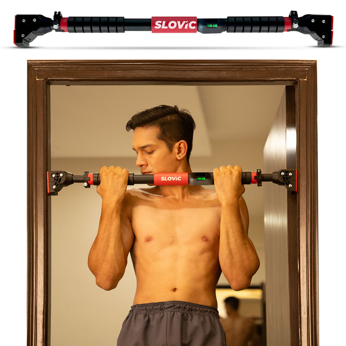 Slovic Pull up Bar for Home Kids [200 KG] | No Screw Pull Up Bar Wall Mounted with Anti-Skid Grip | Pull-up Bar for Home Workout | Gym Equipment for Home Workout (Length 72-110 CM)
