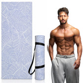 Yoga Mat 5mm - Leaf Printed Blue Exercise Mat