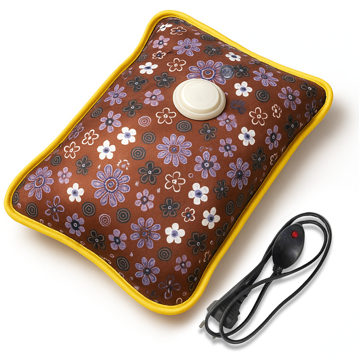 Slovic Rechargeable Electric Hot Water Bag for Pain Relief– Brown Floral